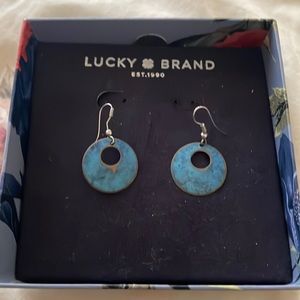 Lucky Brand blue round earrings